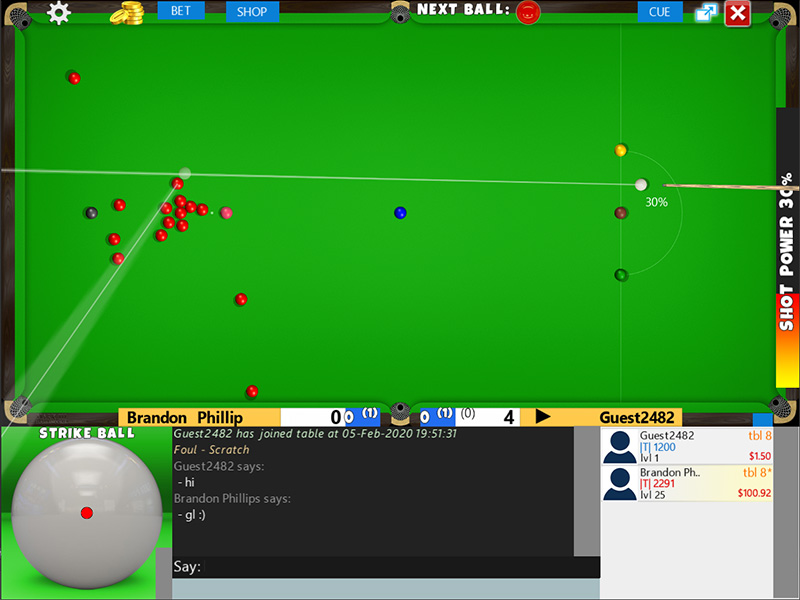 Flash Snooker Game screenshot